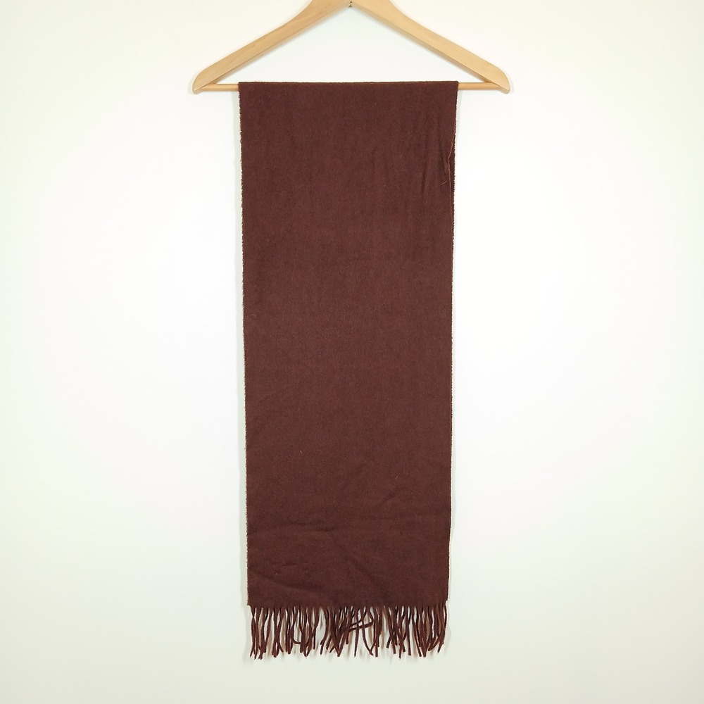 Marshall Field's Scarf Men Brown Cashmere Fringe Made Scotland Classic Preppy